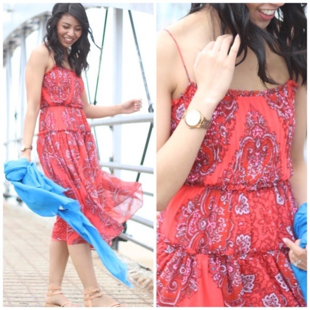 Banana Republic Blogger Favorite! Paisley Pleaded Midi Dress, 6 - Picture 2 of 11